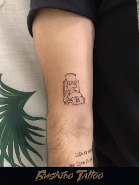 Bart Simpson Tattoo, Simpsons Tattoo, Adventure Tattoo, Tatuagem Masculina Pequena, Sky Line, Sibling Tattoos, Black Girls With Tattoos, Cool Tattoos For Guys, Small Tattoos For Guys