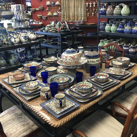 The Polish Pottery Outlet in Englewood, Colorado. Englewood Colorado, Pottery Table, Polish Pottery, Stoneware, Colorado, Table Settings, Outlet, China, Ceramics