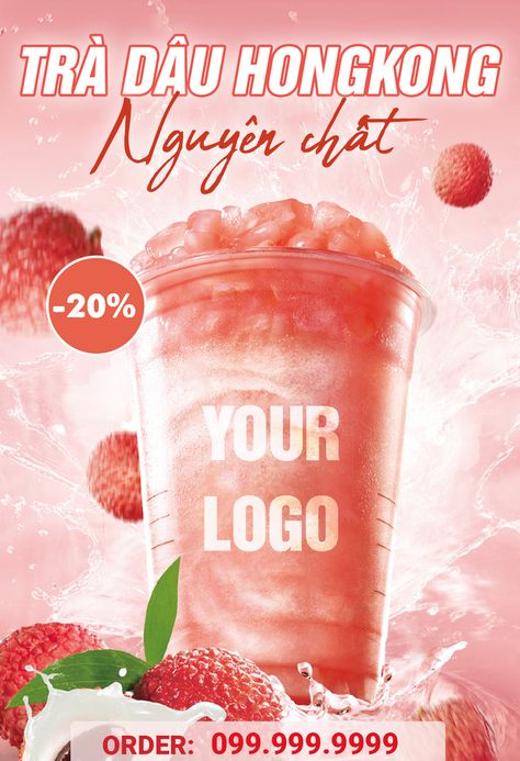 Milk Tea Menu, Tea Poster Design, Keyvisual Design, Milk Tea Design, Milk Poster, Fresh Drinks Summer, Drinks Poster, Poster Drink, Juice Menu