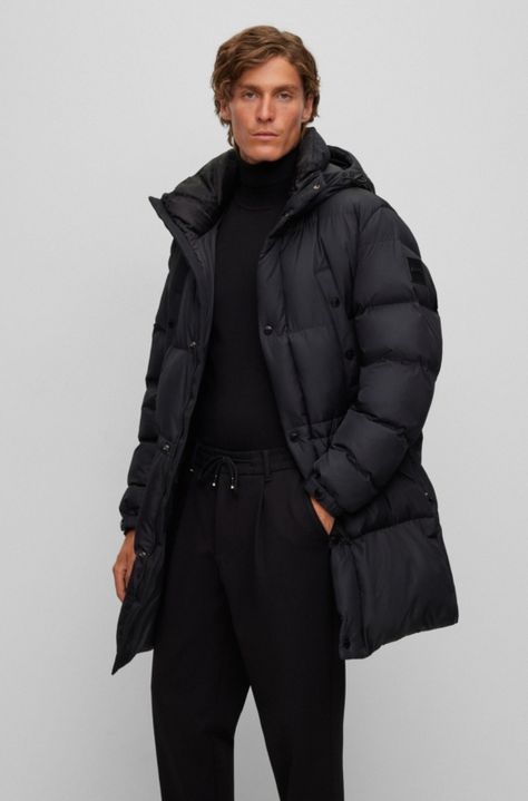 BOSS Menswear Collection by HUGO BOSS | Classic Men's Fashion Black Winter Coat, Mens Fashion Classic, Designer Clothes For Men, Classic Man, Black Coat, Classic Looks, Hugo Boss, Winter Coat, Shop Now