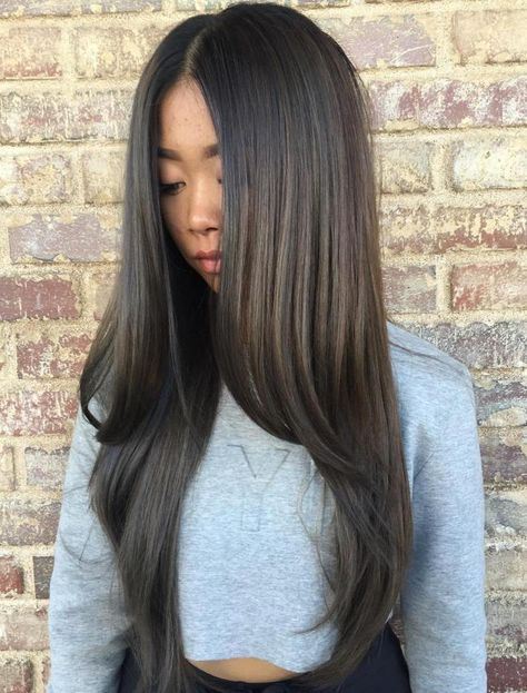 Asian Long Straight Hairstyle Long Layered Haircuts, Haircuts Straight Hair, Long Layered Hair, Haircuts For Long Hair, Long Straight Hair, Asian Hair, Long Hairstyles, Stylish Hair, Long Hair Cuts