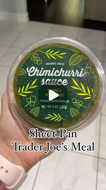 Steph Solomon | Gut Health Dietitian on Instagram: "Easy Sheet Pan Trader Joe’s Chimichurri, Chicken Sausage & Veggie Meal! I love a good sheet pan dinner AND chimichurri. 🇦🇷 My family is from Argentina so we grew up with chimichurri at every asado (bbq). It’s a delicious condiment full of garlic & parsley to add to grilled meat but also delicious on other proteins and veggies. My grandmother makes the BEST☺️ Ingredients: TJ Organic Sweet Italian Chicken Sausage, sliced TJ Chimichurri (refrigerated) TJ Frozen Roasted Potatoes TJ Frozen Broccoli TJ Baby Carrots Add everything to your sheet pan, use two if needed so it’s not overcrowded. Drizzle with olive oil and season with salt and pepper. Bake at 450 for about 30 minutes. Let everyone drizzle desired amount of chimichurri to their p Beef Chimichurri, Sweet Italian Chicken Sausage, Trader Joes Recipes Dinner, Trader Joes Recipes Healthy, Chimichurri Chicken, Soft Foods Diet, Veggie Meal, Chimichurri Recipe, Italian Chicken Sausage