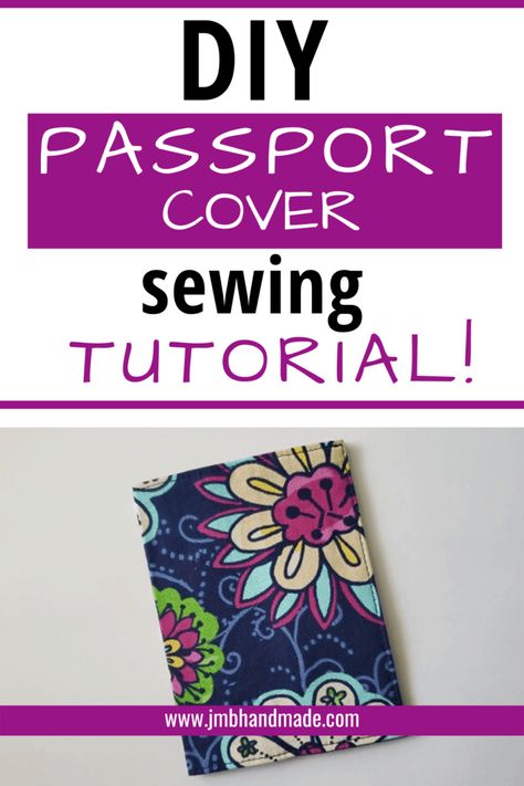 Passport Holder Diy Sewing, Passport Cover Diy, Passport Cover Pattern, Diy Passport Holder, Passport Holder Pattern, Diy Passport, Cadeau Diy, Easy Sewing Patterns, Easy Sewing Projects