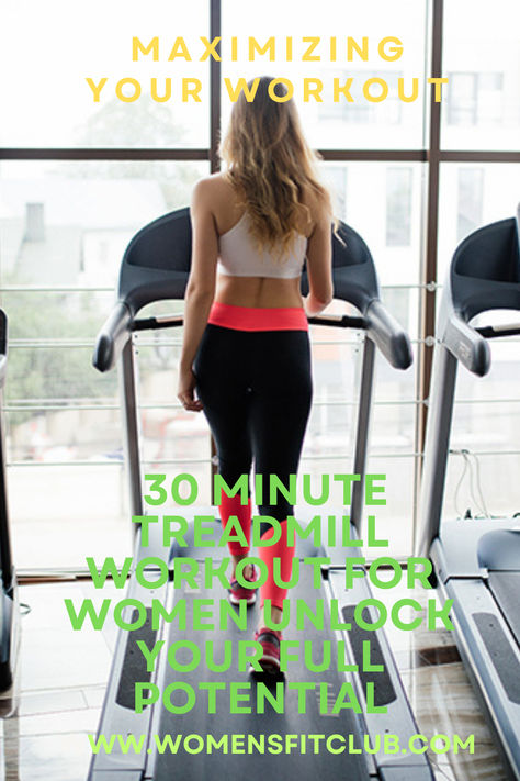 30-minute treadmill workout for women, featuring a blend of incline walking and running intervals. Perfect for building endurance, burning calories, and enhancing cardiovascular health in a quick, effective session. Ideal for busy schedules and great for all fitness levels. 30 Minute Treadmill Workout Fat Burning, Treadmill Workout Walking, Walking Treadmill Workout, 30 Minute Treadmill, 30 Minute Treadmill Workout, Treadmill Walking Workout, Treadmill Workout Beginner, Treadmill Workout Fat Burning, Sprint Workout