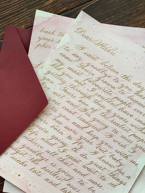 Handwritten wedding letter from bride to groom!  #nibsandtools #calligraphy #copperplatecalligraphy #weddingcalligraphy #gifting Writing Aesthetic, Handwritten Wedding, Pretty Handwriting, Copperplate Calligraphy, Old Letters, Wedding Letters, Aesthetic Letters, Custom Calligraphy, Calligraphy Handwriting