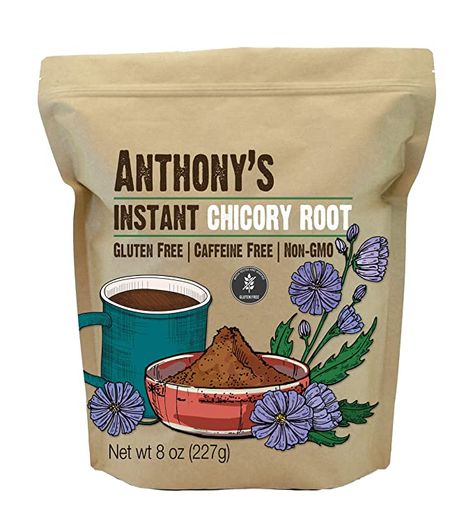 Amazon.com : Anthony's Instant Chicory Root, 8 Ounce, Gluten Free, Caffeine Free, Non GMO, Coffee Alternative : Grocery & Gourmet Food Caffeine Free Coffee, Caffeine Alternatives, Low Acid Coffee, Chicory Coffee, Coffee Substitute, Coffee Alternative, Herbal Drinks, Chicory Root, Chocolate Espresso