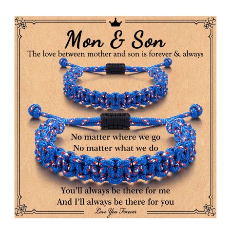 PRICES MAY VARY. 【 Mother Son Gifts】Looking for a gift for your son? This bracelet means always linked together. Through this braided bracelet you can directly express your love for him, no matter when, no matter where you will be by his side. 【Son Gifts from Mom】To My Son Bracelet. This matching bracelet set is suitable for all occasions. A unique present for Mother’s Day, Birthday, Valentine's Day, Thanksgiving, Christmas, Back to School, graduation or any other occasion to express your good w Preschool Graduation Gifts, Kindergarten Graduation Gift, Mother Son Gift, Present For Mother, Son Bracelet, Love For Him, Step Son, Bracelets With Meaning, Bracelet Christmas