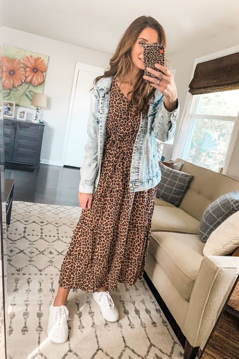 Casual Long Fall Dresses, Fall Dress With Leggings, Amazon Fall Dress, Fall Dress With Leggyand Booties, Casual Leopard Print Midi Dress For Fall, Leopard Print Midi Dress For Fall, Long Sleeve Leopard Print Midi Dress For Spring, Fall Dresses 2023, Amazon Fall Dresses 2022