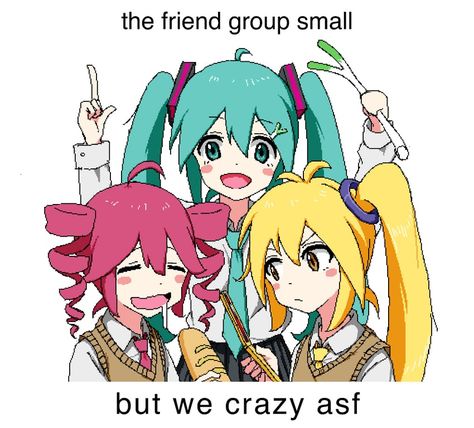 Triple Baka Squad, Triple Baka, Laika Dog, Vocaloid Characters, Friend Group, I Have No Friends, Akita, Matching Pfp, Hatsune Miku