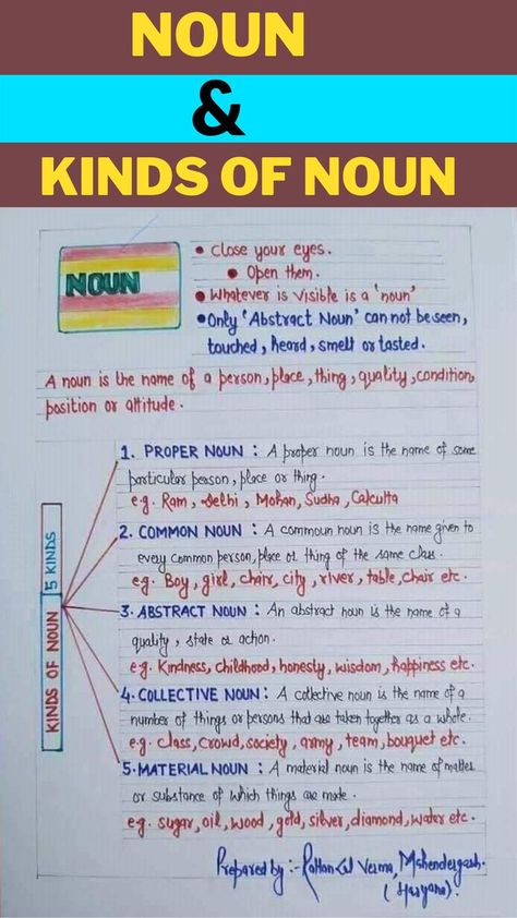 Definition of Noun & Kinds of Noun | English Grammar Noun Definition English, English Grammar Tricks, Noun Tlm In English, Noun Chart Classroom, Kinds Of Nouns Worksheet, Material Noun, Type Of Noun, Noun Examples, Noun Chart