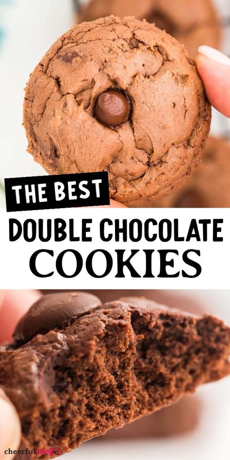 Bake Sale Treats, Double Chocolate Chip Cookies, Double Chocolate Cookies, Chewy Chocolate Chip, Chewy Chocolate Chip Cookies, Easy Cookie Recipes, Bake Sale, Double Chocolate, Easy Cookies