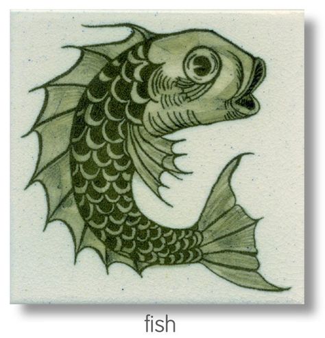 Medieval Fish Illustration, Ancient Fish, Fish Tiles, Victorian Tile, Medieval Drawings, Shopping Products, Victorian Tiles, Victorian Wall, Fish Illustration