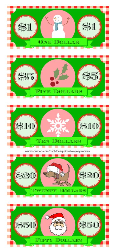 Free Printable Play Money Kids Will Love | Fake Monopoly Bills & Coins Elf Money Printable, Fake Money Printable, Play Money Template, Printable Play Money, Holiday Money, Toy Money, Monopoly Money, Money Template, Money Printables