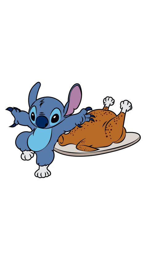 Did you think that Stitch doesn't like national holidays and doesn't celebrate them? You are mistaken because this blue alien loves it, especially Thanksgiving Day - when he can eat as much as he... Thanksgiving Stitch Disney, Thanksgiving Stitch Wallpaper, Stitch Thanksgiving Wallpaper, Stitch Fall Wallpaper, Stitch Eating, November Wallpapers, Stitch Thanksgiving, Thanksgiving Iphone Wallpaper, Stitch Wallpapers