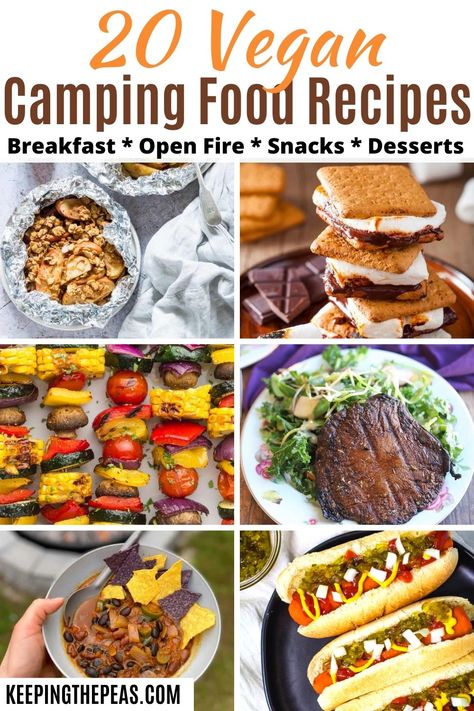 Looking for the best vegan camping food recipes for your next adventure? These recipes will have you covered from breakfast to S'mores and everything in between! These healthy, simple recipes will fuel you up for active days in the great outdoors! Vegetarian Camping Meals, Camping Food Packing, Camping Food Recipes, Vegetarian Camping Recipes, Vegan Camping Food, Vegetarian Camping, Camping Food List, Outdoor Meals, Camping Menu