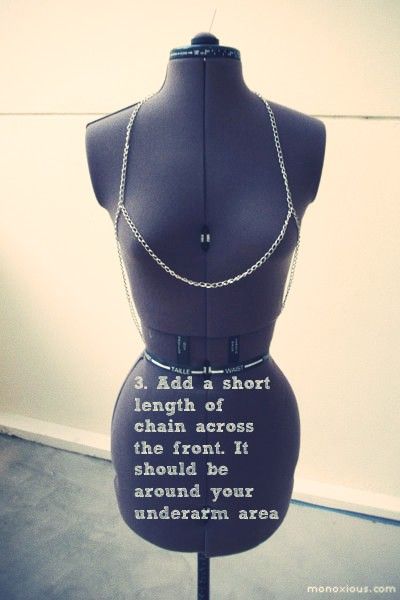 Diy Body Harness, Diy Clothes Tutorial, Body Chain Harness, Chain Harness, Vampire Fashion, Diy Chain, Body Harness, Diy Body, Diy Accessories