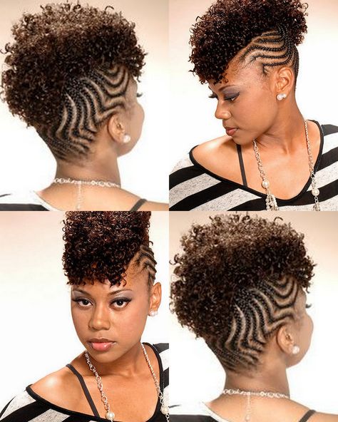 Cornrowed Mohawk Cornrow Mohawk, Natural Hair Mohawk, Braided Mohawk Hairstyles, Cabello Afro Natural, Mohawk Styles, Mohawk Braid, Mohawk Hairstyles, Natural Hair Twists, Natural Hair Updo