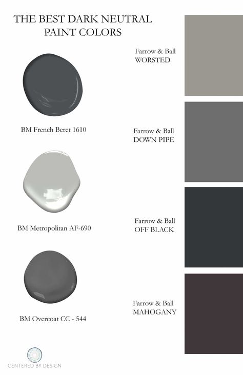 The Best Dark Paint Colors To Use for Your Home Interior Off Black Farrow And Ball, Best Dark Paint Colors, Farrow And Ball Off Black, Dark Interior Doors, Dark Gray Paint, Dark Gray Paint Colors, Best Gray Paint, Best Gray Paint Color, Gray Paint Colors