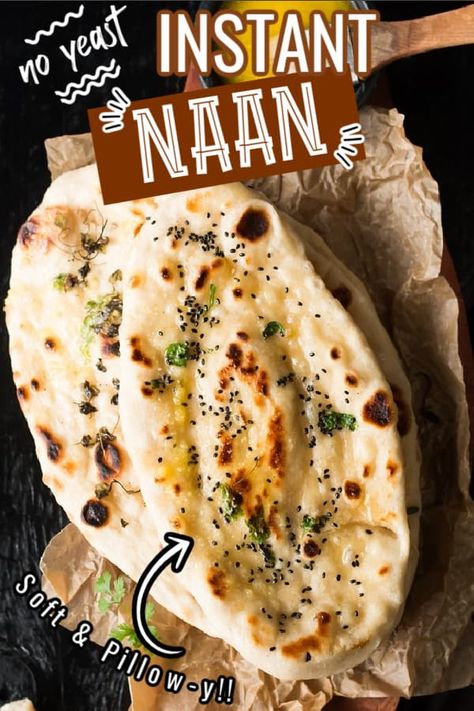 Garlic Naan Recipe No Yeast, Quick Naan Bread Recipe, Naan Bread Recipe No Yeast, Quick And Easy Flatbread Recipe, Naan Bread Recipe Easy, Naan Without Yeast, Naan Recipe Without Yeast, Naan At Home, Easy Naan Recipe