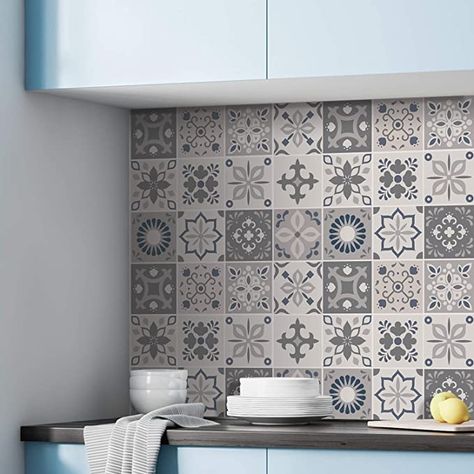 Moroccan Wall Tiles, Moroccan Kitchen, Vinyl Backsplash, Moroccan Wall, Moroccan Tiles, Tile Designs, Peel And Stick Vinyl, Moroccan Tile, Painting Tile