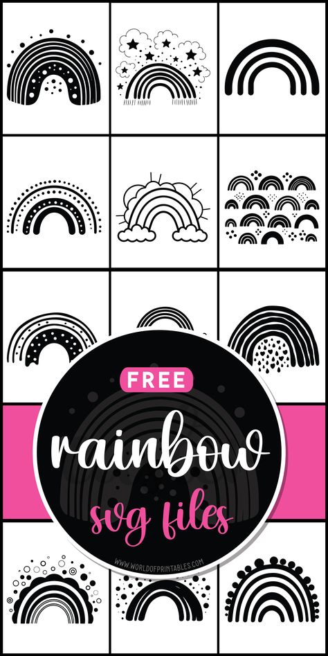 Taste the colors of the sky with free rainbow SVG files! Add a splash of joy and wonder to your projects with vibrant designs that capture the essence of the rainbow. 🌈✨ Free Rainbow Svg, Mandala Svg Free Cricut, Cricuit Joy, Svg Patterns, Freebie Svg, Cricut Projects Easy, Cricut Art, Svg Rainbow, Cricut Svgs