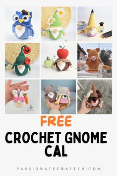 Free crochet gnome crochet along. One free crochet pattern each month. Step-by-step photo tutorials and easy to follow crochet patterns. From beginners to advanced crocheters. Crocheted Gnomes Pattern Free, Free Crochet Gnome Pattern, Crochet Gnome Free Pattern, Gnomes Free Pattern, Crocheted Gnomes, Crochet Gnomes Pattern Free, Crochet Cal, Crochet Gnomes, Beginner Patterns