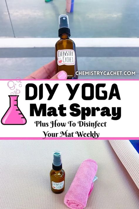 Are you cleaning your yoga mat after each use? Try the best DIY yoga mat cleaner with essential oils. Cleaning it naturally with these simple ingredients helps with deodorizing, sanitizing, disinfecting, and keeping your mat fresh. Chemistry Cachet also shares details on disinfecting your mat weekly you might not even know! Try it out today! #diyyogamatcleaner #yogamatspray #naturalcleaningproducts Barre Stretches, Cleaning Workout, Diy Yoga Mat Cleaner, Diy Yoga Mat, Yoga Mat Spray, Exercising At Home, Diy Lighting Ideas, Yoga Mat Cleaner, Cleaning Plan