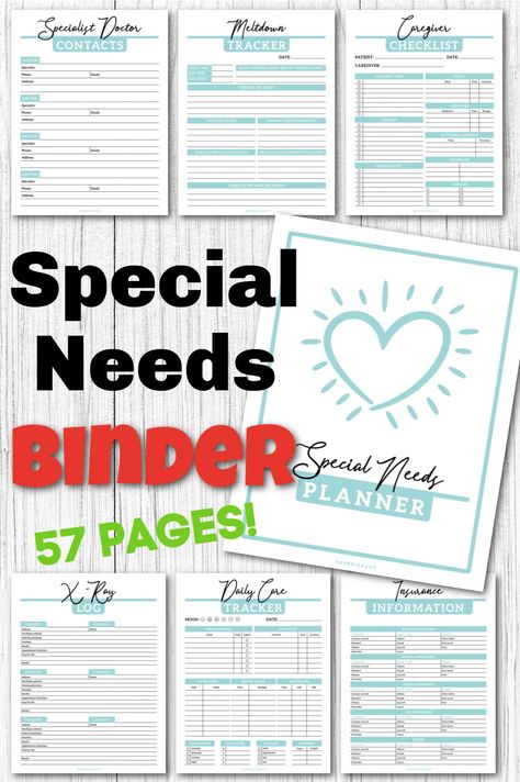 Free Iep Binder Printables, Special Needs Binder, Medical Binder Printables Free, Medication Chart Printable, Family Binder Printables, Medical Printables, Medical Binder Printables, Behavior Log, Medical Planner