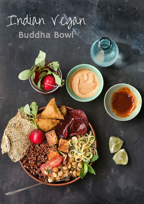 Indian Buddha Bowl, Indian Bowls Recipe, Snacks Photography, Finger Foods Easy Party, Veg Diet, Bowls Recipes, Indian Vegan, Gourmet Magazine, Vegan Buddha Bowl