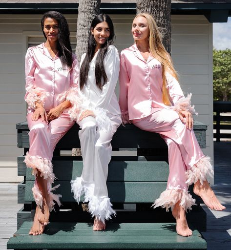 Bridal Party Pajama Sets Fluffy, Cheap Pink Onesie For Pajama Party, Tropical Bridal Party Pajamas, Cheap Fun Sleepwear For Pajama Party, Luxury Festive Bridal Sets For Party, Cheap Playful Sets For Pajama Party, Cheap Playful Bottoms For Pajama Party, Cheap Fun Sets For Pajama Party, Chantal Pyjama Party