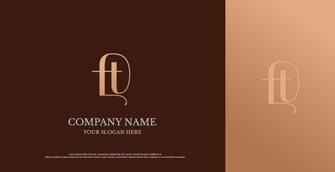 Initial ft logo design vector | Premium Vector #Freepik #vector #flower #frame #wedding #business Ft Logo Design, Ft Logo, Frame Wedding, Premium Logo, Wedding Business, Design Vector, Vector Photo, Flower Frame, Company Names