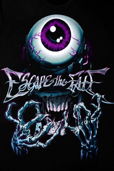 Escape the fate logo Music Artists Wallpaper, Falling In Reverse Logo, Graphic Design Tees, Concert Poster Design, Escape The Fate, Vans Warped Tour, Cool Album Covers, Black Poster, Falling In Reverse