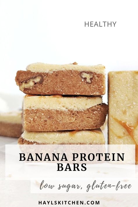 Plant Protein Bars, Banana Protein Bars Healthy, Protein Banana Dessert, Ripe Banana Protein Recipes, Low Cal Protein Bar, High Protein Banana Recipes, Banana Recipes Protein, Protein Banana Recipes, No Bake Banana Recipes