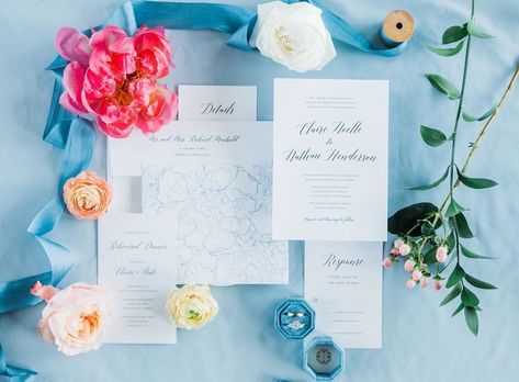 Something blue can easily become everything blue, and we aren't complaining 🤷🏼‍♀️ the color promotes calmness + serenity, peace + tranquility. It's the perfect color for a perfect day 🧵 Coral Illustration, Wedding Invitation Blue, Wedding Planning Packages, Calligraphy Envelope Addressing, Virtual Wedding, Seashell Wedding, Blue Envelopes, Coral Wedding, Wedding Day Timeline