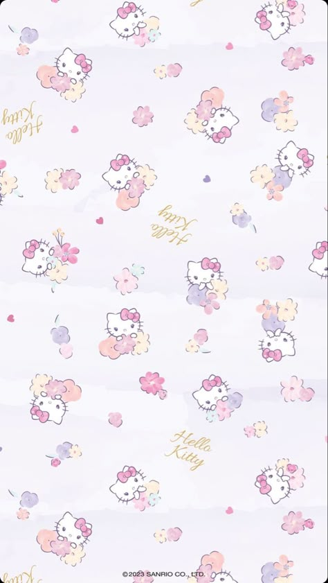 Background Hello Kity, Light Pink Wallpaper Hello Kitty, Hello Kitty Wallpaper Collage, Backgrounds Tumblr Pastel, Cottage Core Hello Kitty Wallpaper, Charmmy Kitty Wallpapers, Hello Barbie, Walpaper Hello Kitty, Pretty Wallpapers Tumblr