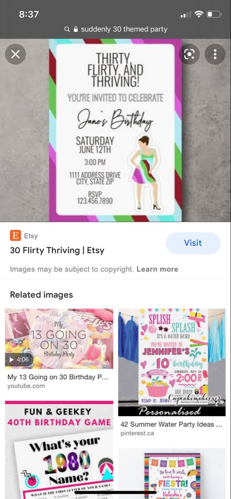 Suddenly 30 Party, 13 Going On 30 Birthday Invitations, 13 Going On 30 Party Ideas 30th Birthday, 13 Going On 30 Invitations, 13 Going On 30 Party Invitations, Thirteen Going On Thirty Party, 2000 Party Invitation, 13 Going On 30 Cake, 2000s Birthday Party Theme Invitation