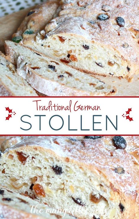 Traditional German Stollen (Christmas bread) - The Many Little Joys German Stollen, Stollen Recipe, Bread Christmas, German Food Authentic, German Bread, German Desserts, German Baking, Christmas Bread, Christmas Dessert