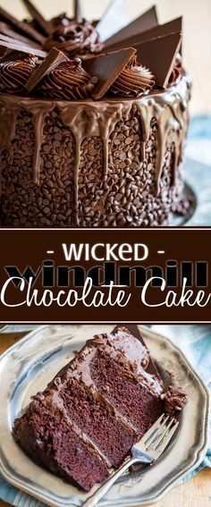 For the real hard-core chocolate lovers; this wicked windmill chocolate cake is a true masterpiece that's guaranteed to wow your guests. Chocolate Cakes, Chocolate Chocolate, Cakes And Pies, Chocolate Cake Recipe, Chocolate Desserts, Cakes And Cupcakes, Yummy Cakes, Let Them Eat Cake, Chocolate Recipes