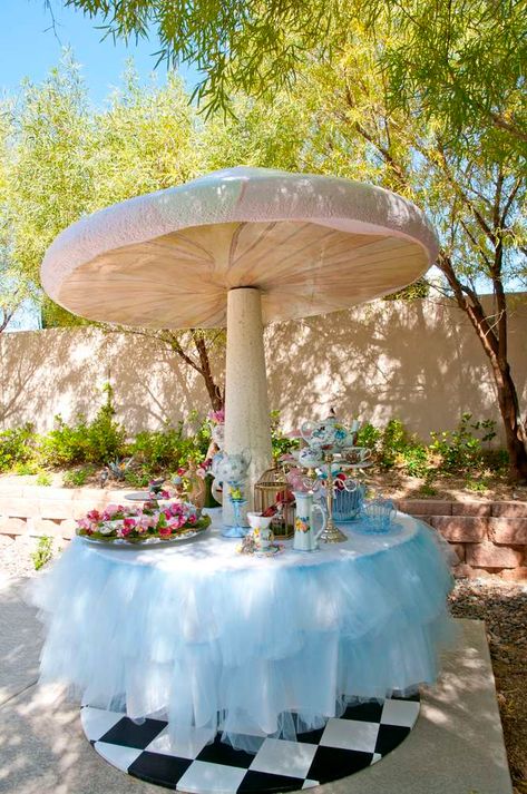 Alive In Wonderland Party Ideas, Alison And Wonderland Party, Yea Party Alice In Wonderland, Classy Alice In Wonderland Party, Alice In Wonderland Park Party, Alice In Wonderland Aesthetic Birthday, Outdoor Alice In Wonderland Decor, Tea Party Wonderland, Mad Hatter Garden Party