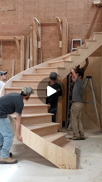 Home Interior Architecture, Curves Staircase Ideas, Stairs That Turn, Renovation Home Ideas, Best Stairs Design, Different Staircase Designs, How To Build A Spiral Staircase, Modern House Stairs Design, Amazing Woodworking Ideas