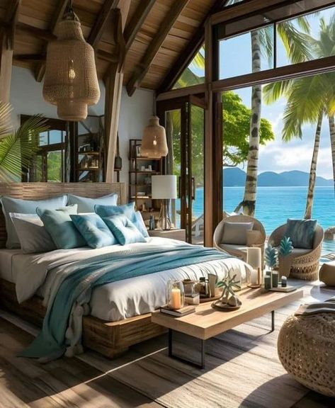 LUXURIOUS HOMES✈️✈️���🎁🎁💄💄🎩👒💍🕶🦋🦐🦐🦞🦀 | Cozy 😍😍 | Facebook Wooden Bed Ideas, Bunk Beds For Kids, Coastal Bedroom Furniture, Beds For Kids, Wooden Beds, Wooden Bunk Beds, Bali House, Luxury Beach House, Dream Beach Houses