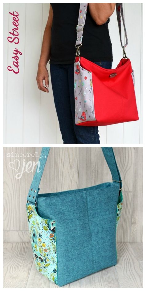 Ellen's Esplanade Cross Body Bag Pattern - Sew Modern Bags Cross Body Bag Pattern, Designer Cosmetic Bag, Purse Sewing Patterns, Custom Handbags, Crossover Bags, Modern Bag, Stylish Purse, Sewing Purses, Handbag Patterns