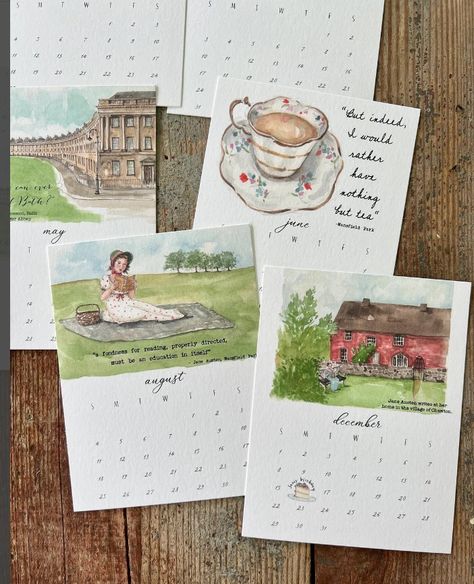 Jane Austen Gift Guide – Still Life, With Cracker Crumbs.. 2024 Watercolor, Austen Quotes, Jane Austen Gifts, Jane Austen Quotes, Mansfield Park, House Shop, Watercolor Sketchbook, Relaxing Activities, Desk Calendar