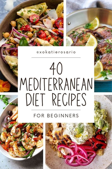 Mediterranean Diet Recipes For Beginners, Mediterranean Diet Food List, Mediterranean Recipes Healthy, Recipes Mediterranean, Mediterranean Diet Recipes Dinners, Med Diet, Mediterranean Diet Meal Plan, Easy Mediterranean Diet Recipes, Dash Diet