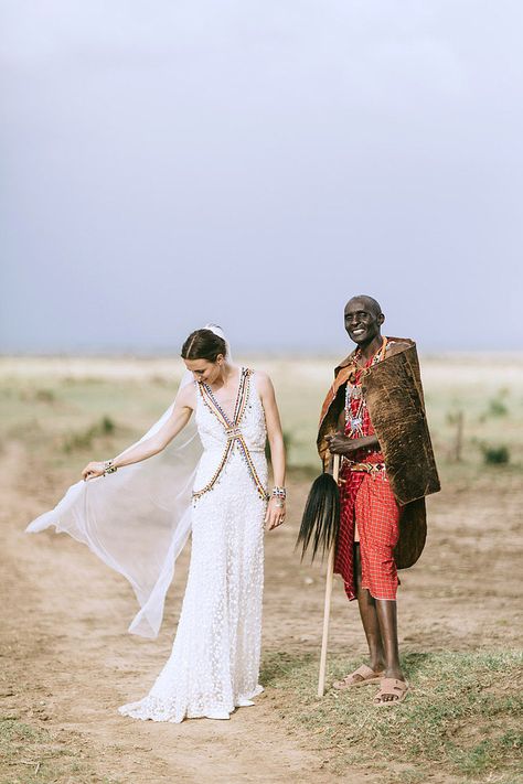 Nina and Sebastian's Kenyan Wedding Will Take Your Breath Away Safari Editorial, Traditional Woman, Jonas Peterson, Kenyan Wedding, Africa Wedding, Safari Wedding, African Weddings, Destination Wedding Inspiration, Wedding News