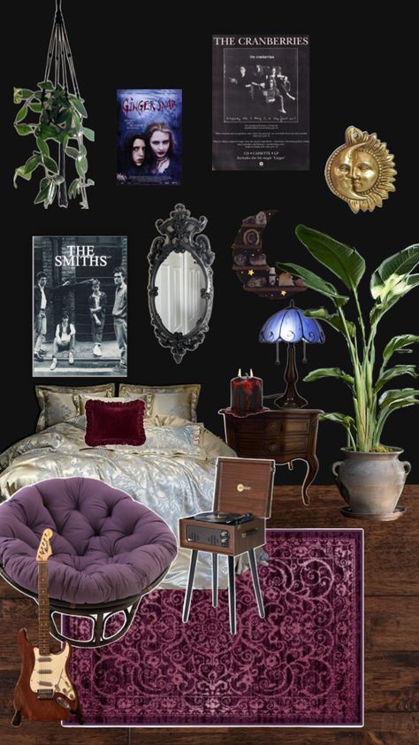 Scorpio Bedroom, Whimsigothic Bedroom, Whimsigothic Decor, Whimsigoth Room, Chamber Ideas, Room Diys, Gothic Manor, Bohemian Witch, Apartment Decorating Living