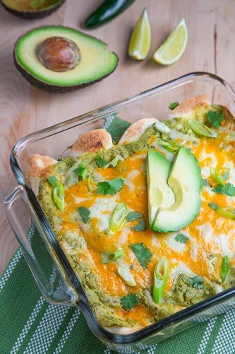 Chicken And Avocado Enchiladas, Avocado Enchiladas, Chicken And Avocado, Creamy Avocado Sauce, Avocado Sauce, Chicken Avocado, Think Food, My Mouth, Salsa Verde