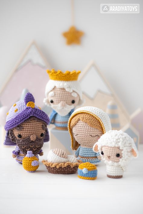 Scene Crochet, Amigurumi Tutorial, Kawaii Crochet, Christmas Crochet Patterns, Halloween Crochet, Nativity Scene, Crochet Toys Patterns, Nativity Set, Crochet Dolls