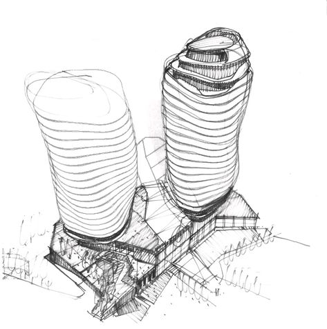 Concept Skyscraper, Form Development, Mixed Use Development, Hotel Concept, Mall Design, Architecture Design Sketch, Skyscraper Architecture, Architecture Design Drawing, Tower Design