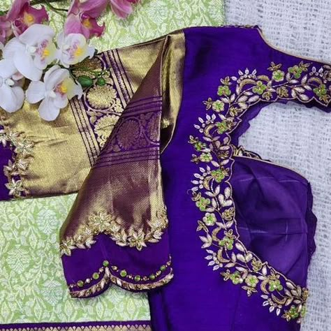 Dm@9640490158 Designer maggam work blouse Fabric: Halfpattu/Rawsilk Dispatch: 3days Price : 2500unstiched . 3050stitched Colours and sizes can be customised accordingly Maggam Work Blouse Designs Latest For Pattu Sarees, Blue Work Blouse, Latest Maggam Work Blouses, Maggam Designs, Blue Blouse Designs, Blouse Works, Aari Design, Latest Bridal Blouse Designs, Cutwork Blouse